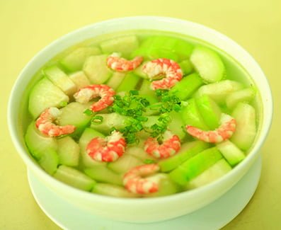 canh bí nấu tôm thực đơn bữa cơm ngon hàng ngày