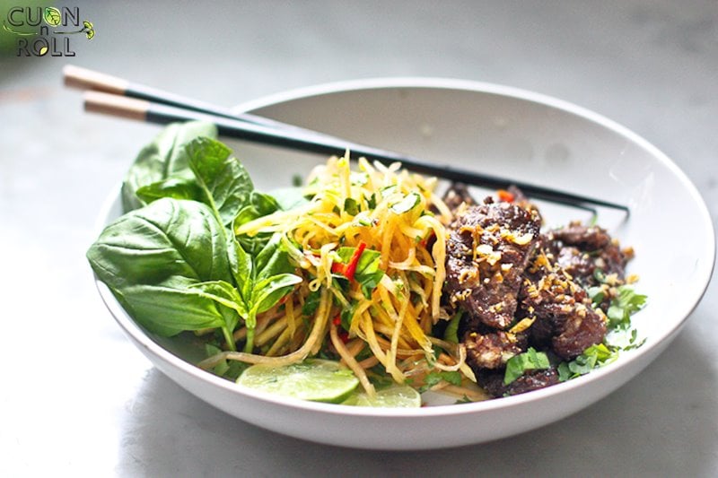 nộm đu đủ thịt bò