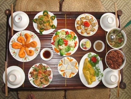 mâm cỗ ngày rằm tháng giêng