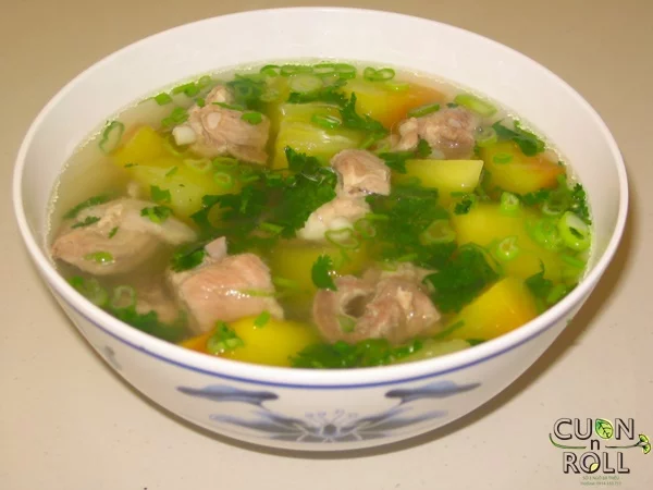canh đu đủ sườn non