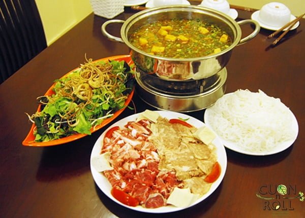 lẩu riêu cua bắp bò