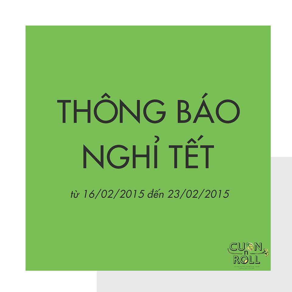thông báo nghỉ Tết