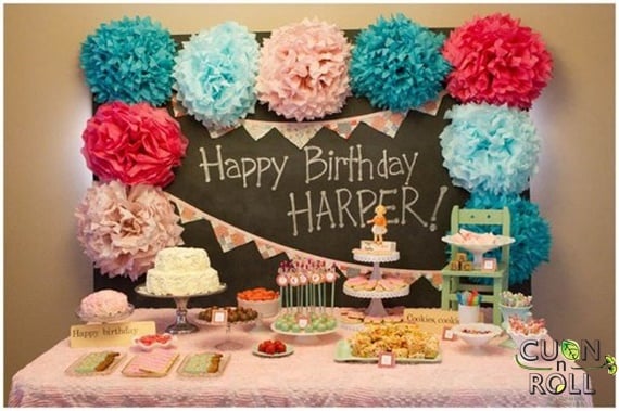 trang trí tiệc sinh nhật-cuonnroll