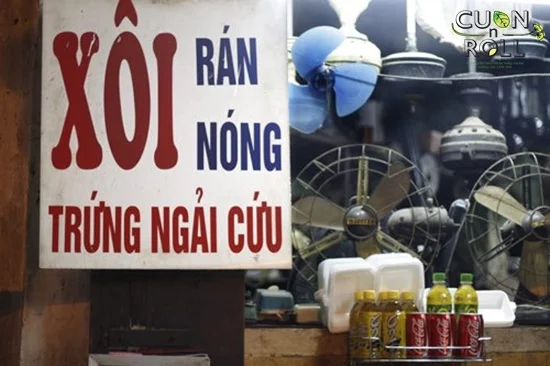 xôi rán hàng điếu