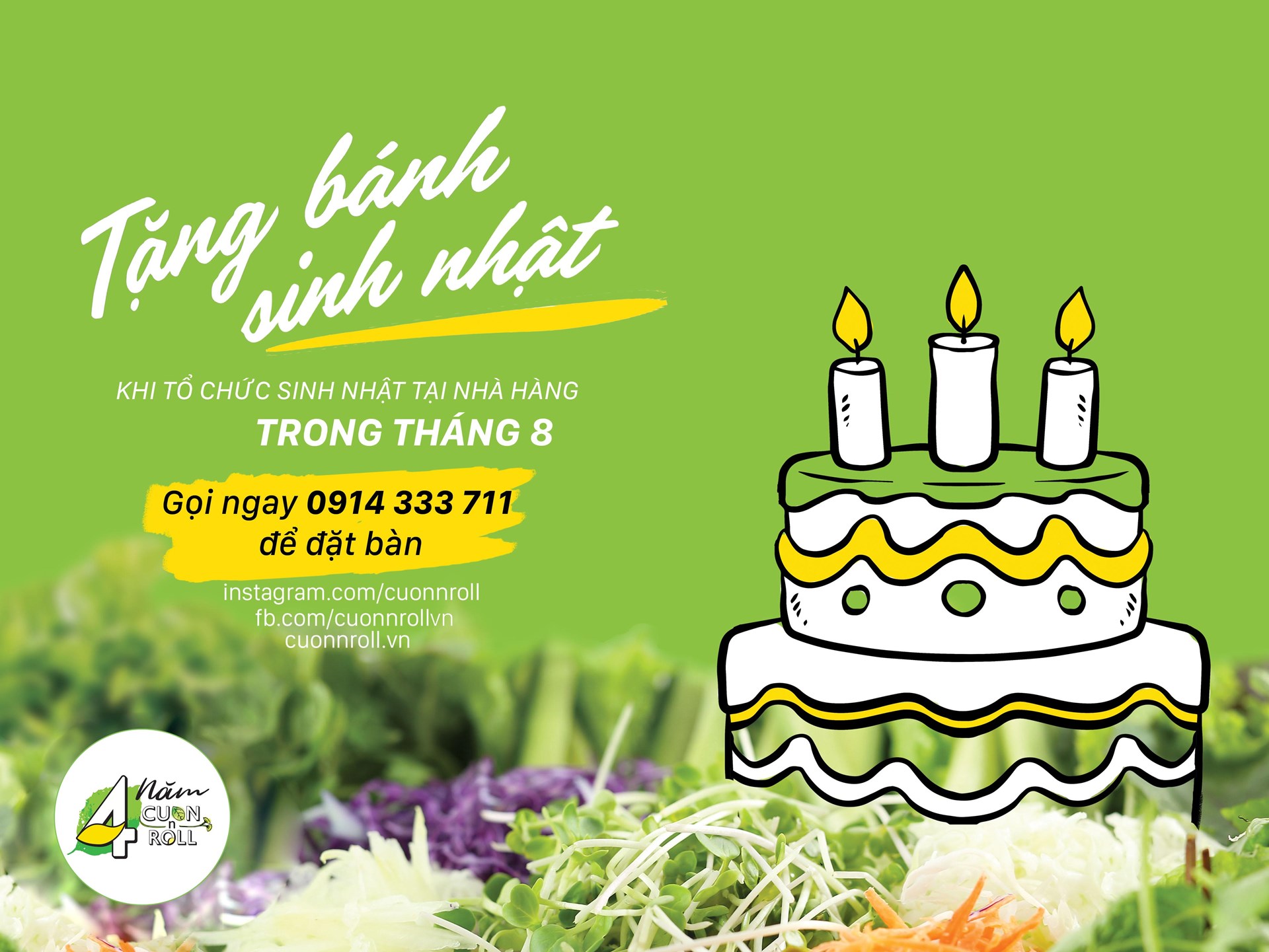 Mừng sinh nhật Cuốn N Roll 4 tuổi