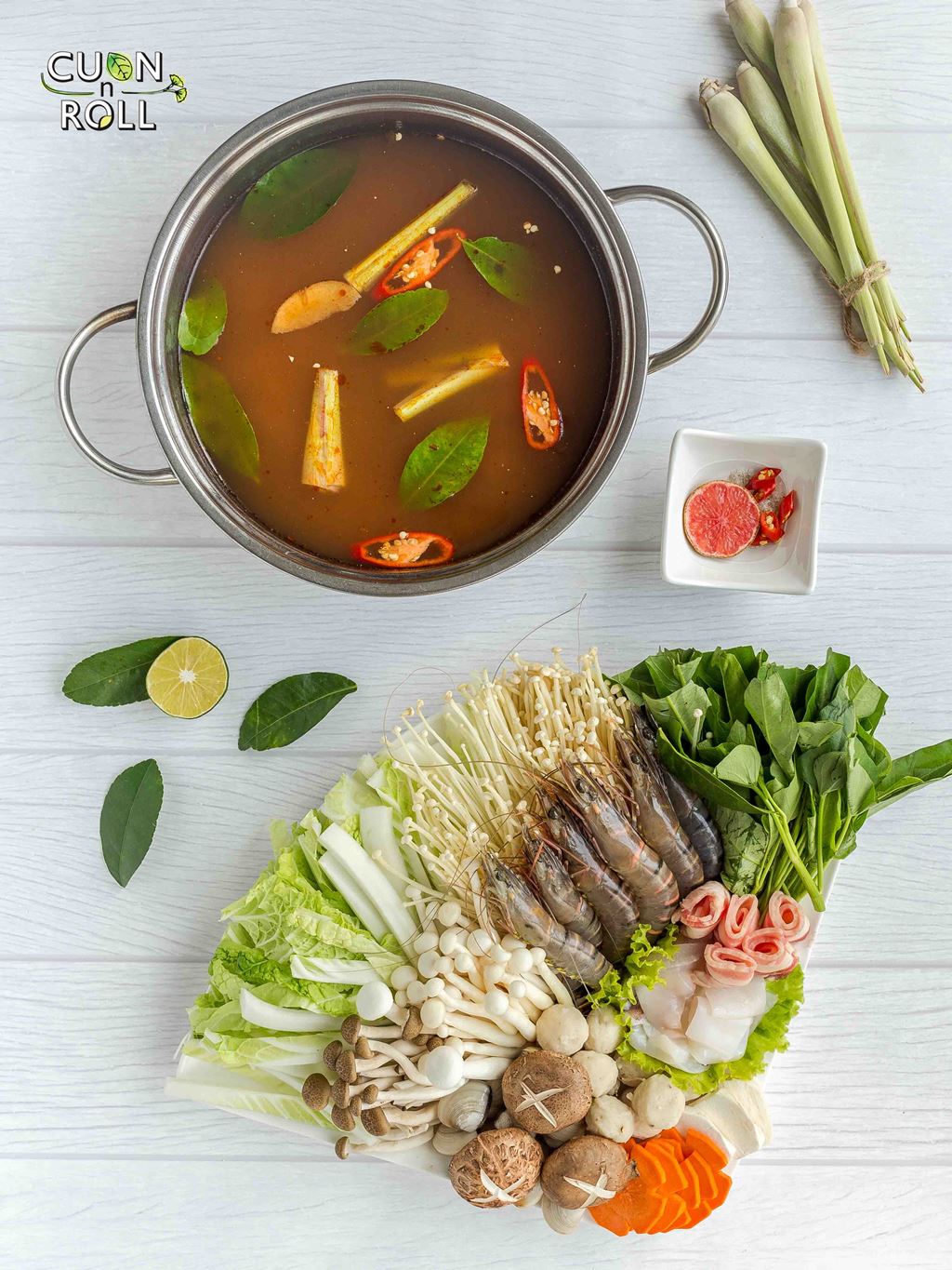 thực đơn lẩu tại cuốn n roll