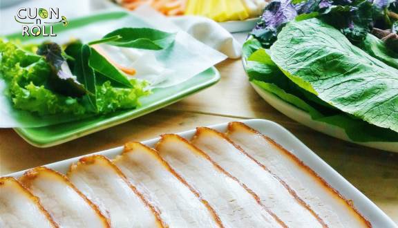 bánh tráng cuốn thịt heo
