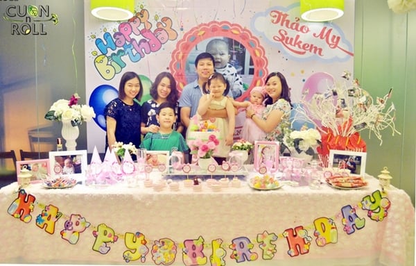 trang trí tiệc sinh nhật cho bé tại cuốn n roll