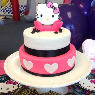 Bánh sinh nhật tông hồng Hello Kitty