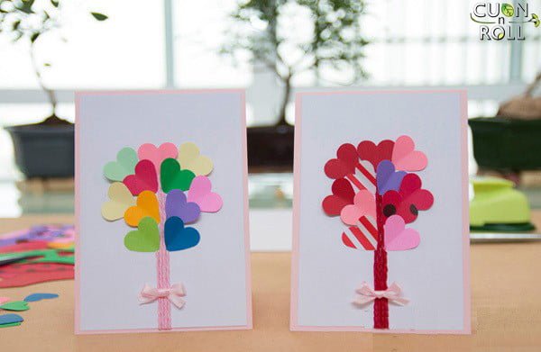 Thiệp cây tình yêu tặng người thân yêu.